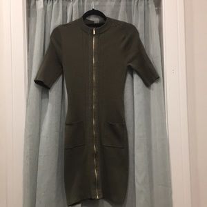 Green sweater dress